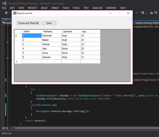 how to upload excel file in windows application using c#